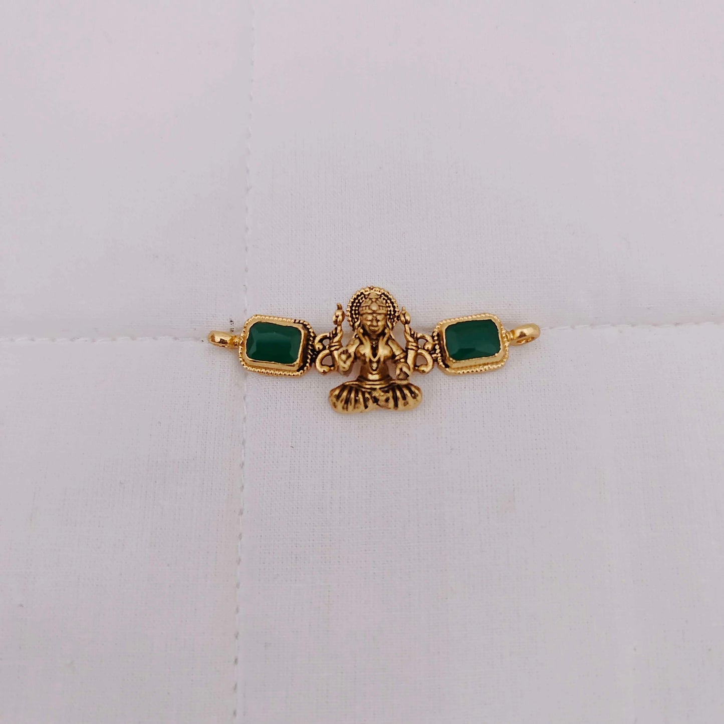 silver gold polish lakshmi devi locket -rcm435 92.5 silver ramala jewelry / ramala collections