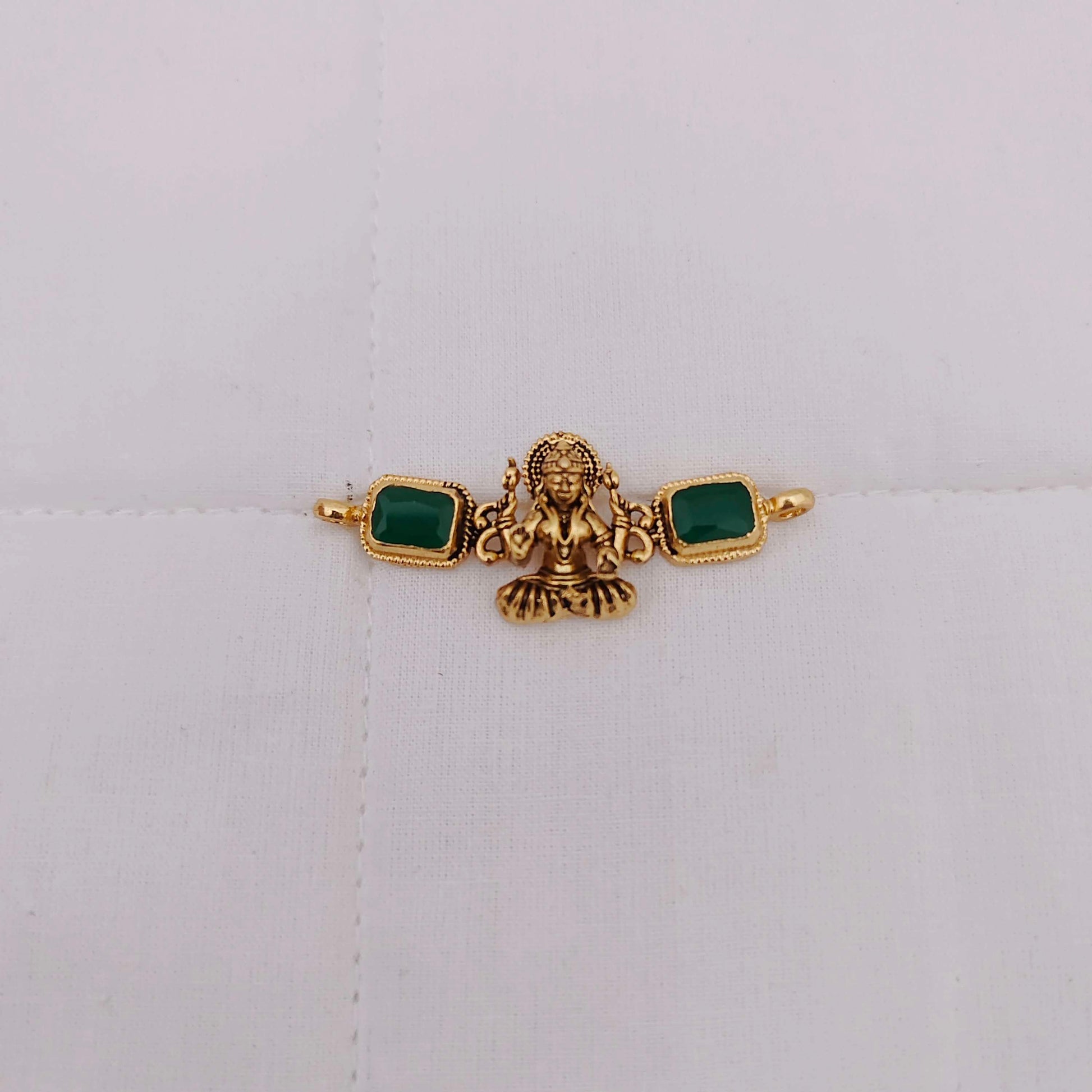 silver gold polish lakshmi devi locket -rcm435 92.5 silver ramala jewelry / ramala collections