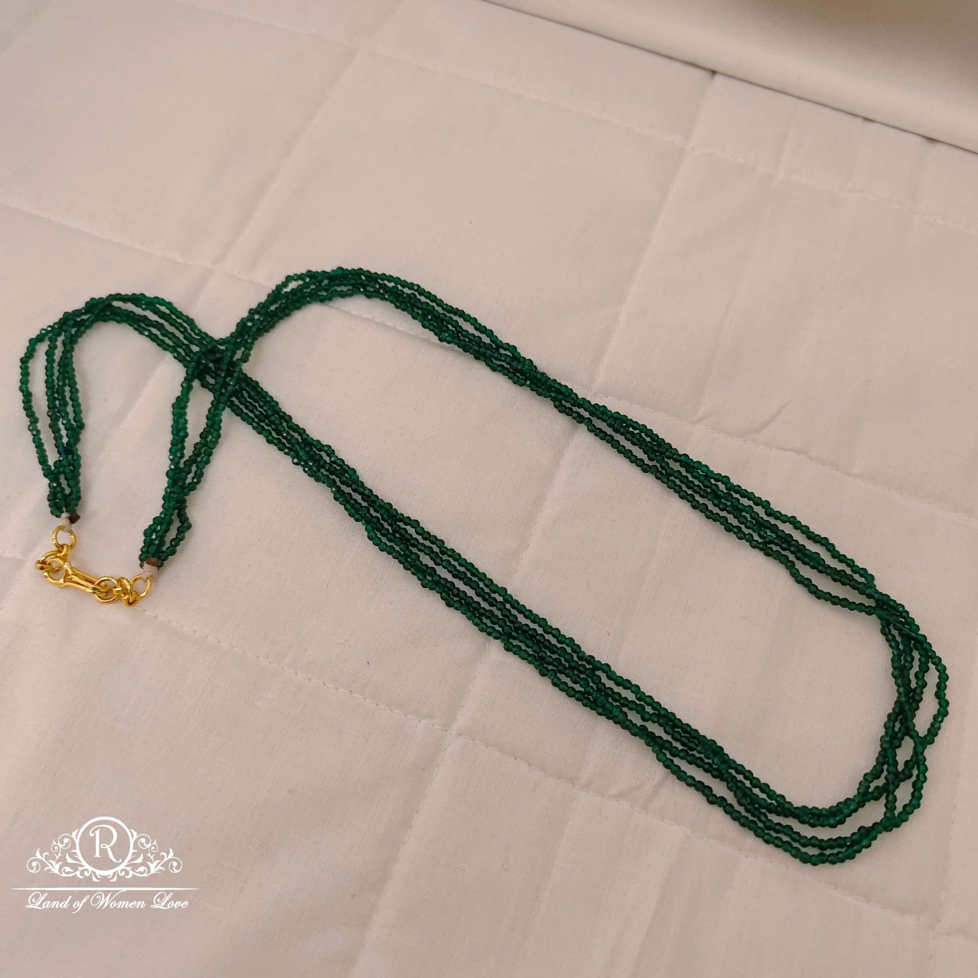 silver green beads mala designs -rch266 92.5 silver ramala jewelry / ramala collections