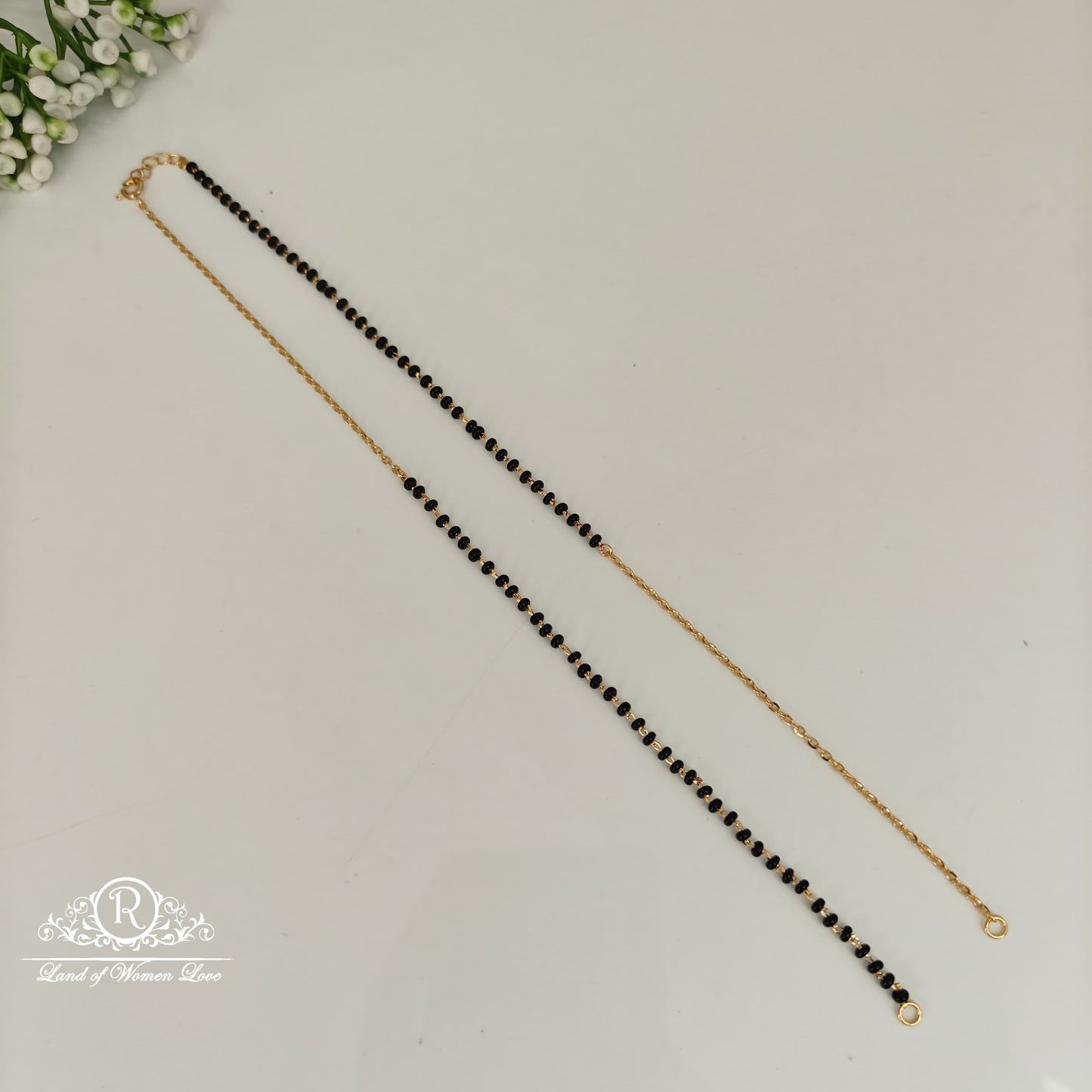 92.5 silver simple ad cute black beads 92.5 silver ramala jewelry / ramala collections