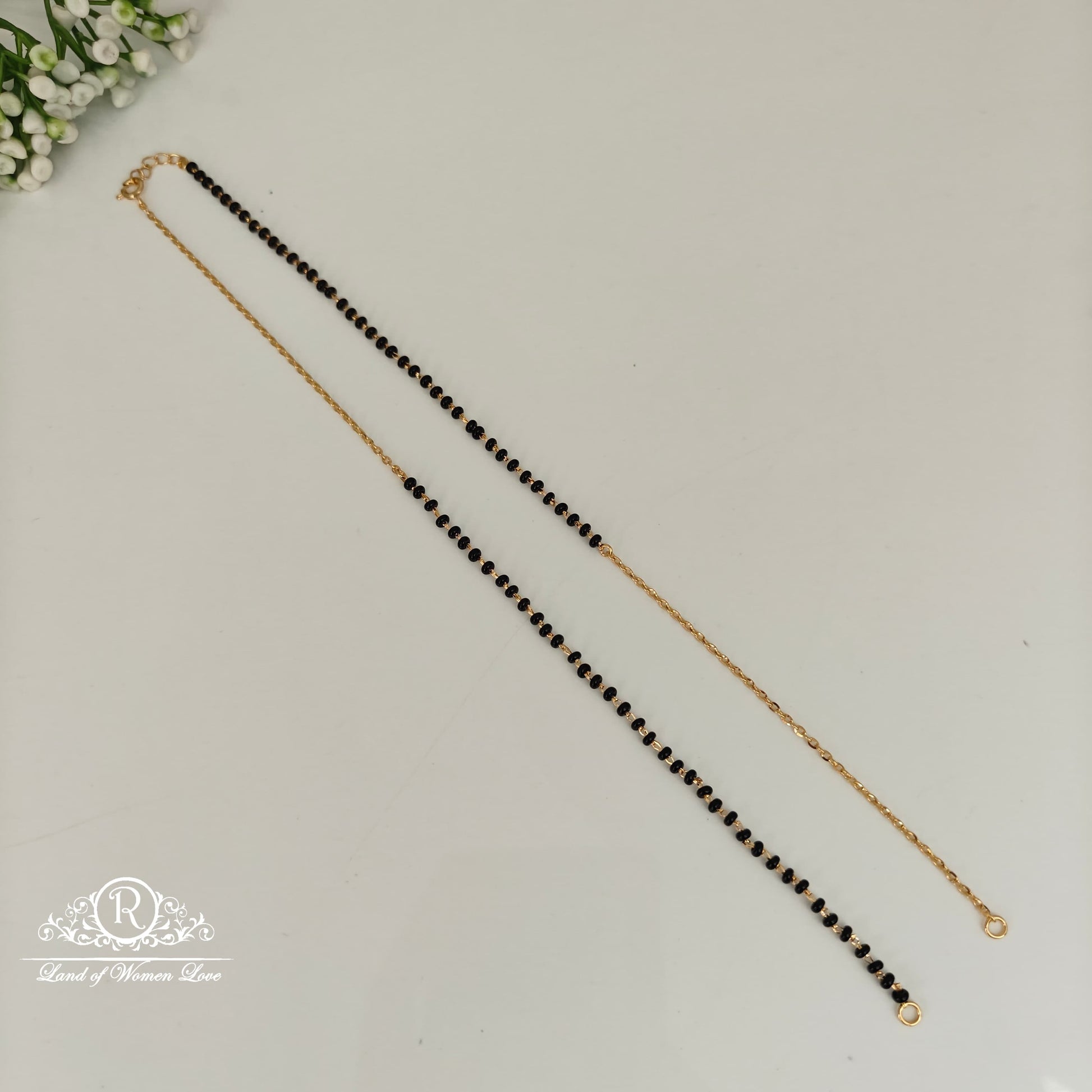 92.5 silver simple ad cute black beads 92.5 silver ramala jewelry / ramala collections