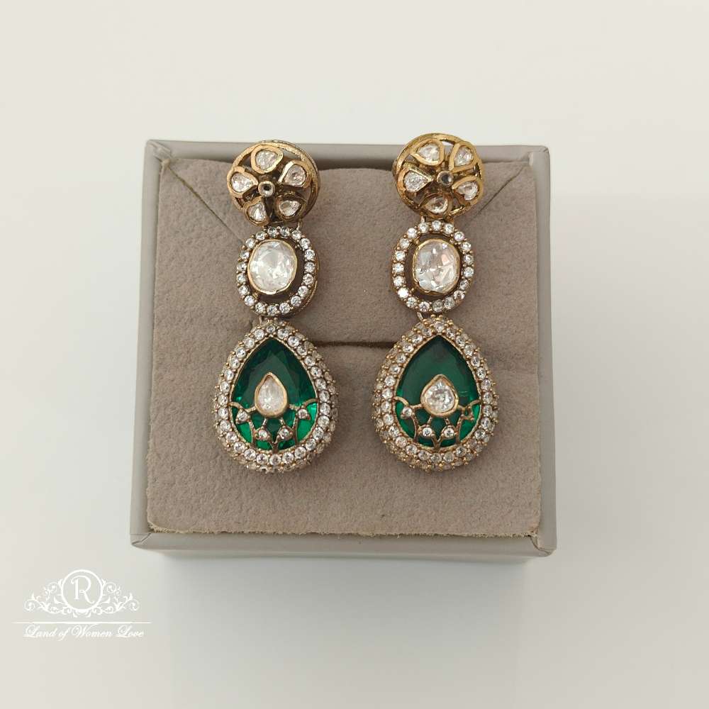 earrings silver moissanite design earrings-rcm768 moissanite 92.5 silver ramala jewelry / ramala collections