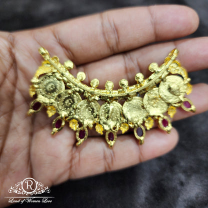 Silver Kasu locket for beads with gold coating - RCHK003