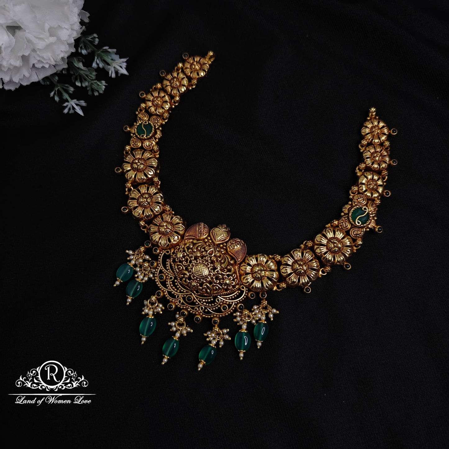 necklace silver flower design necklace 92.5 silver ramala jewelry / ramala collections