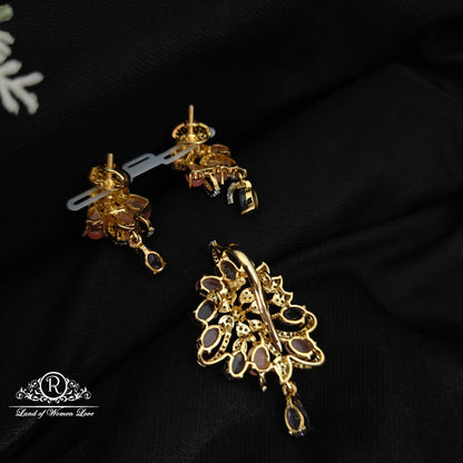 Silver CZ- stone mulit colour pendant -RCDS417