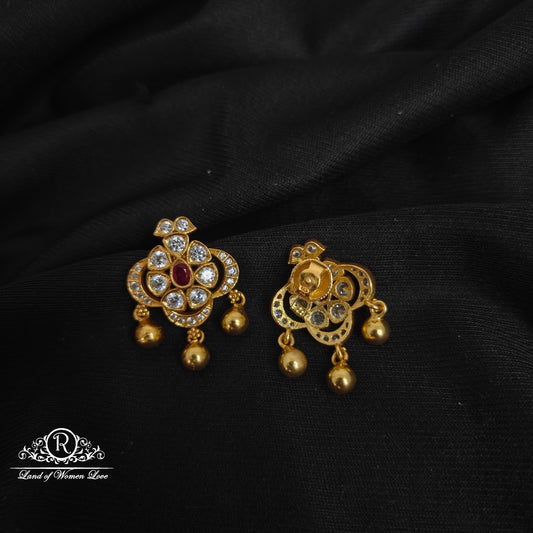 Silver white stone earrings -RCCP274