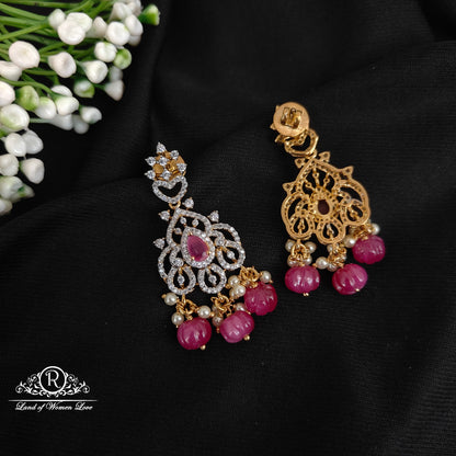 Silver diamond finishing necklace -RCM296