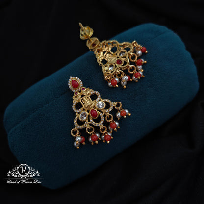 92.5 Silver Lakshmi Devi Design Earrings-RCM1150