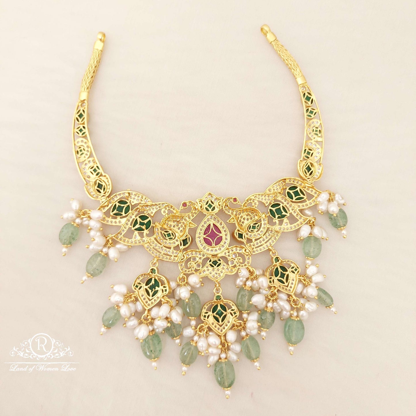 Silver Guttapusalu Earrings With Necklace-M204M205