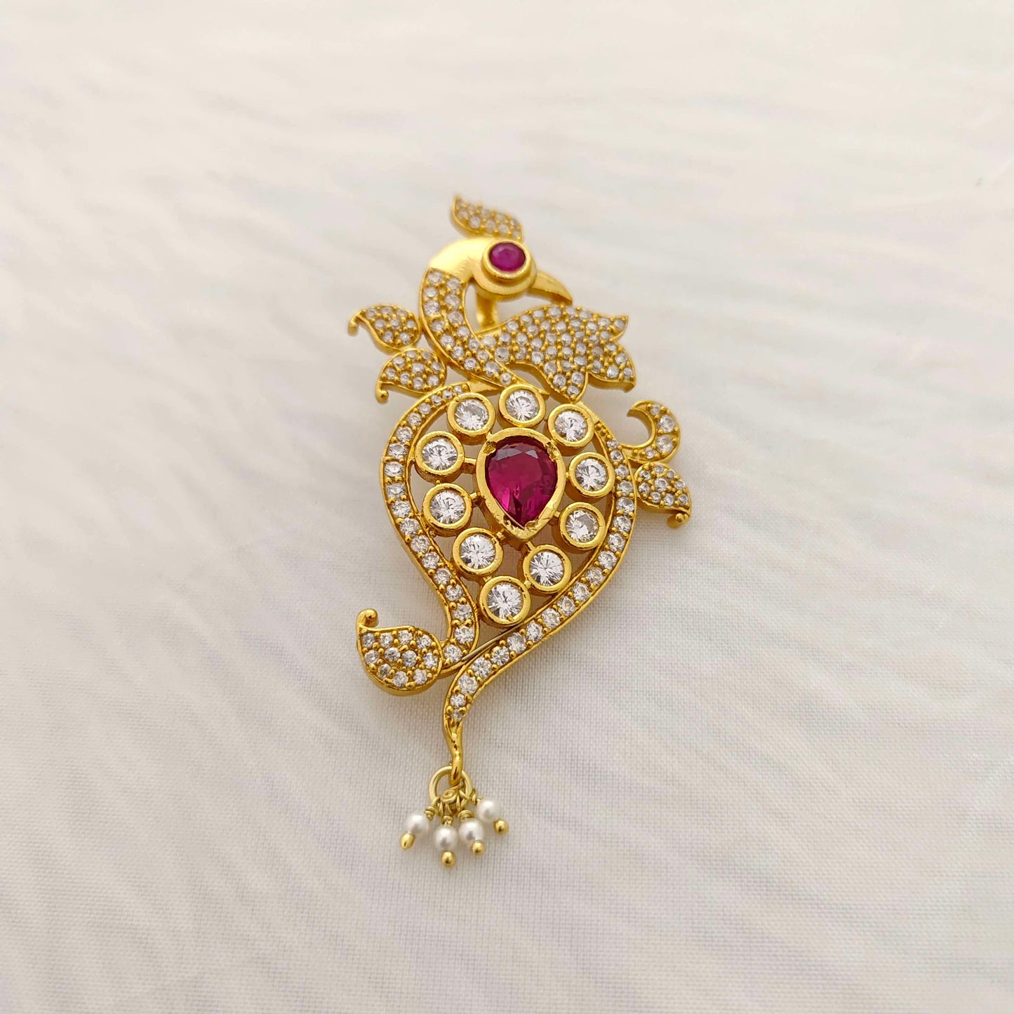 pendant silver base peacock design pendant -rcc118 ruby 92.5 silver ramala jewelry / ramala collections