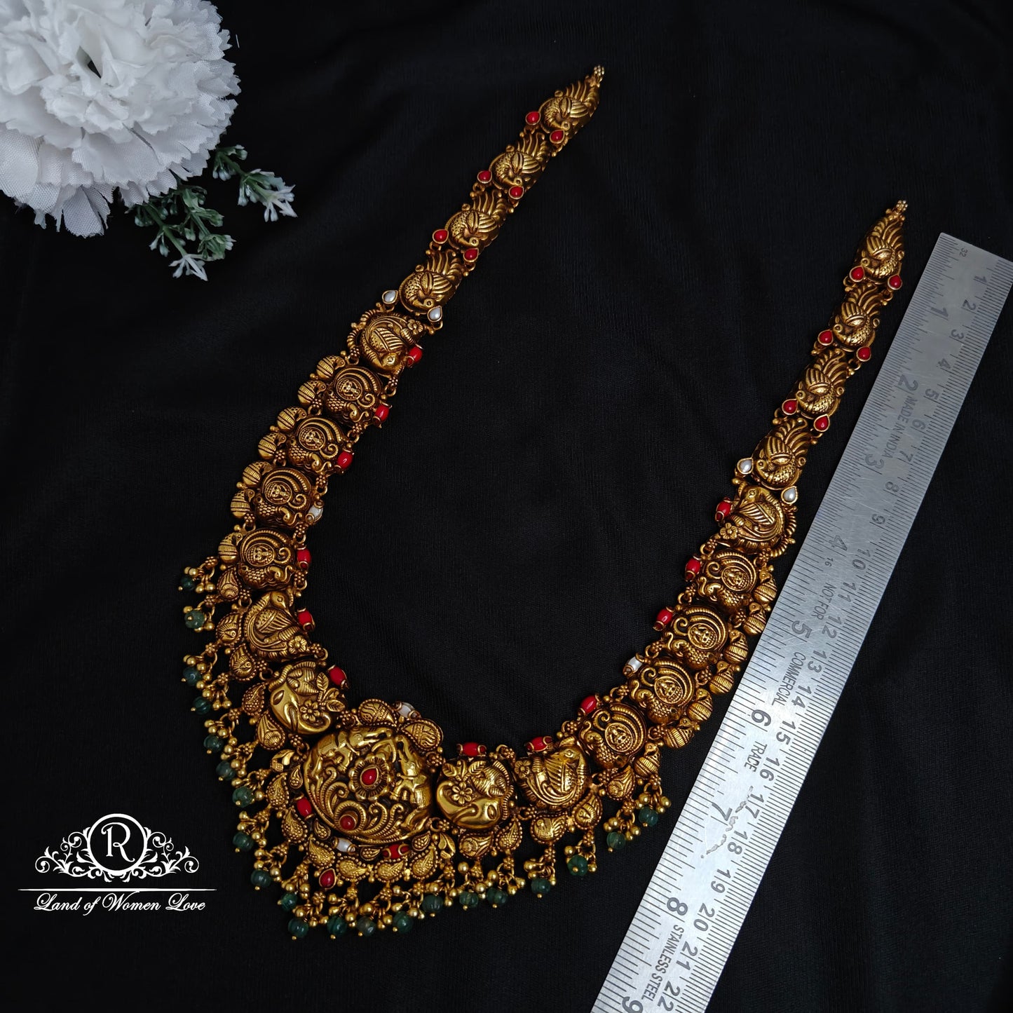 Silver flower with peacock design haram-RCCP250