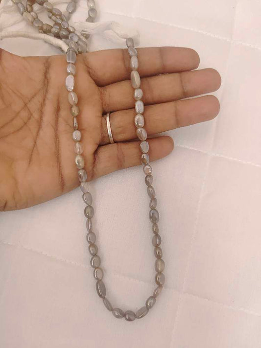 Grey Moonstone Smooth Nuggets Shape Beads-RCMB01