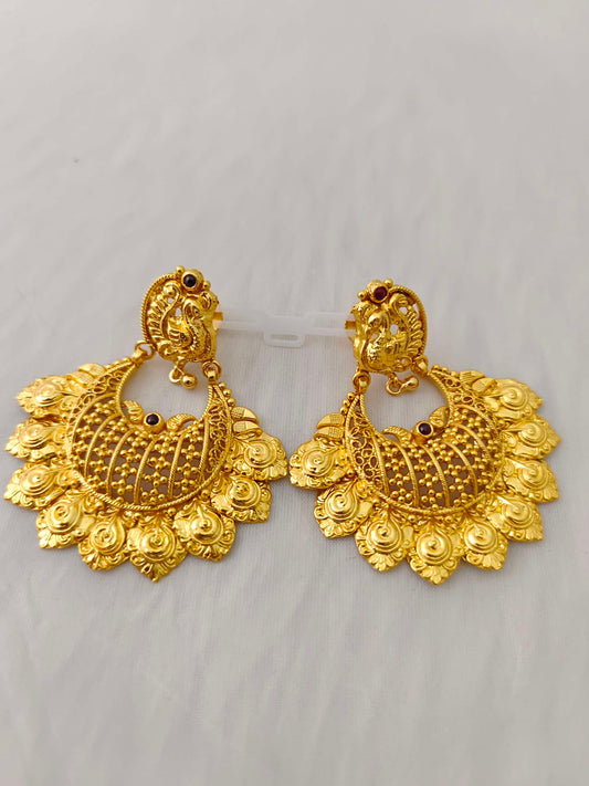 chandbali silver chandbali earrings -rch488 92.5 silver ramala jewelry / ramala collections