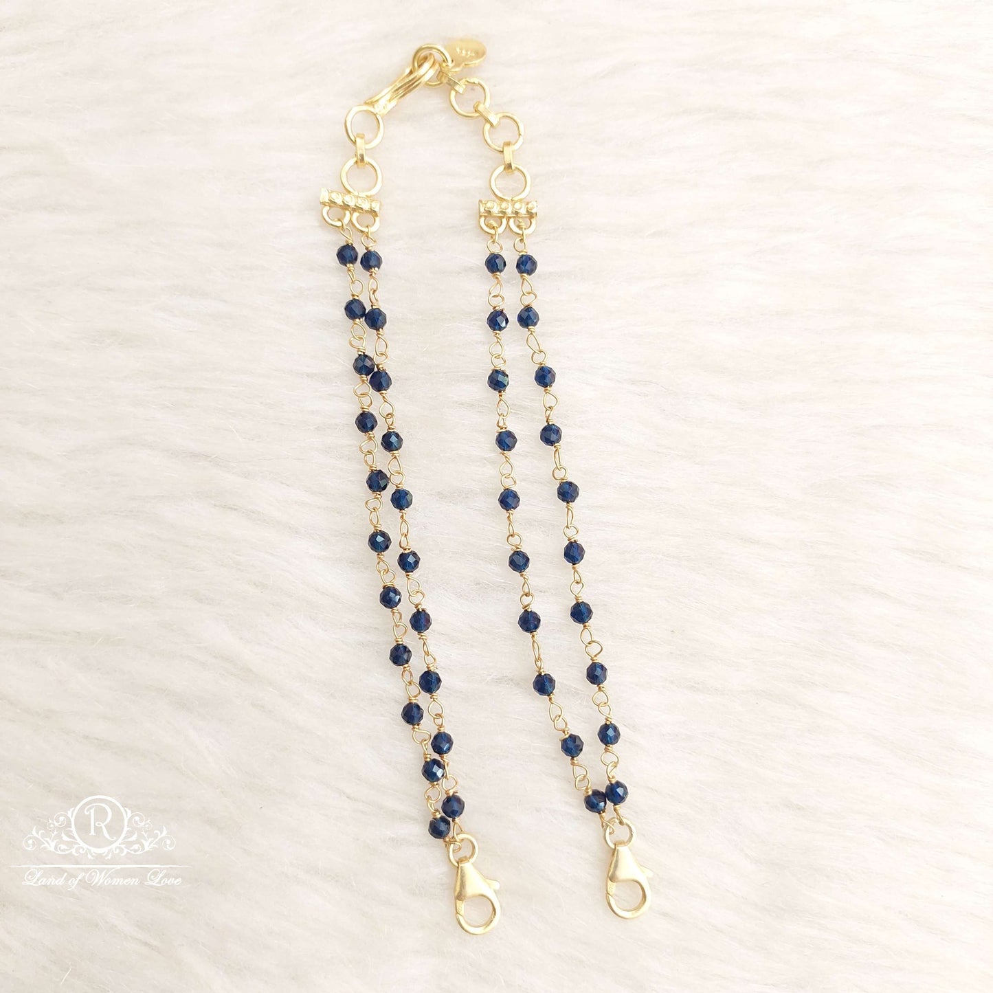 chain silver blue diamonds back chain-h058 92.5 silver ramala jewelry / ramala collections