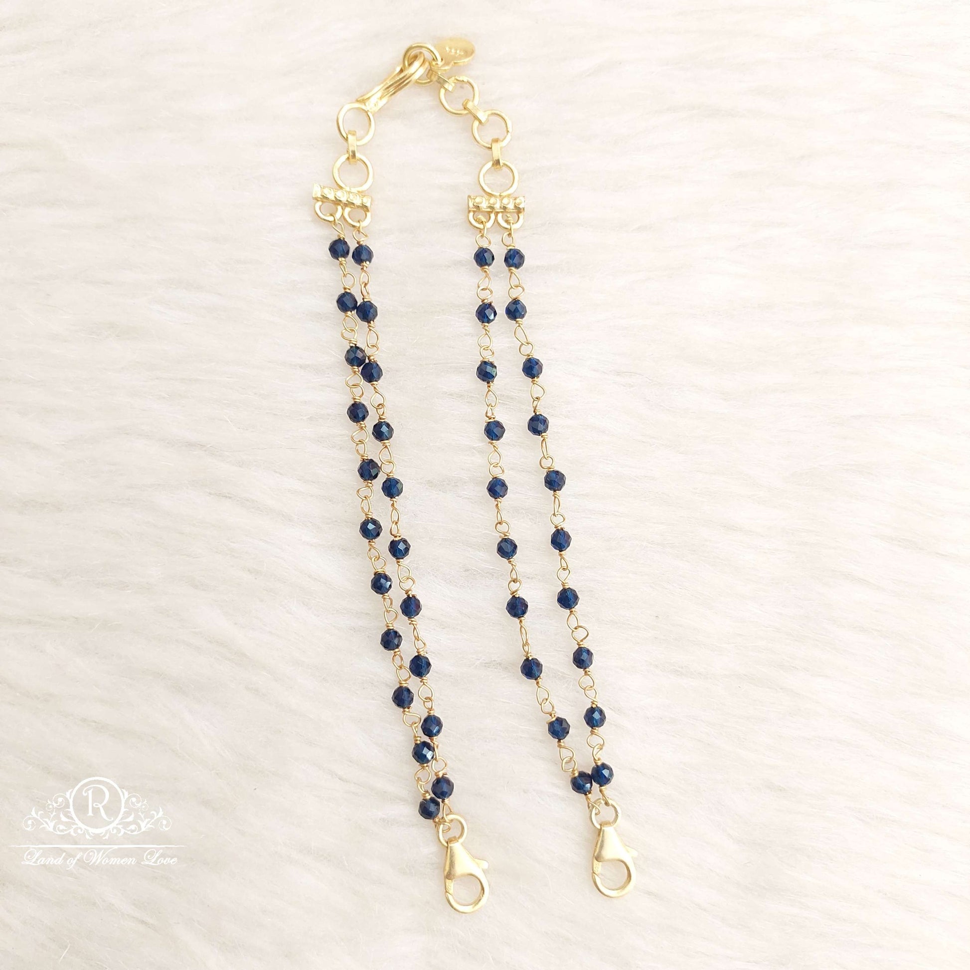 chain silver blue diamonds back chain-h058 92.5 silver ramala jewelry / ramala collections