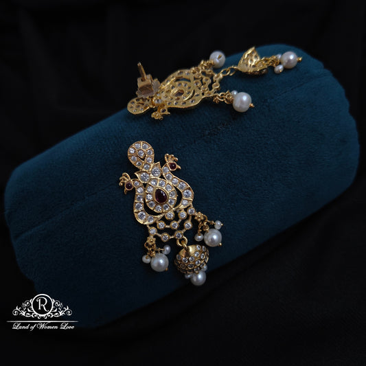 92.5 Silver Peacock design CZ- Stones Beautiful earrings-RCJR767