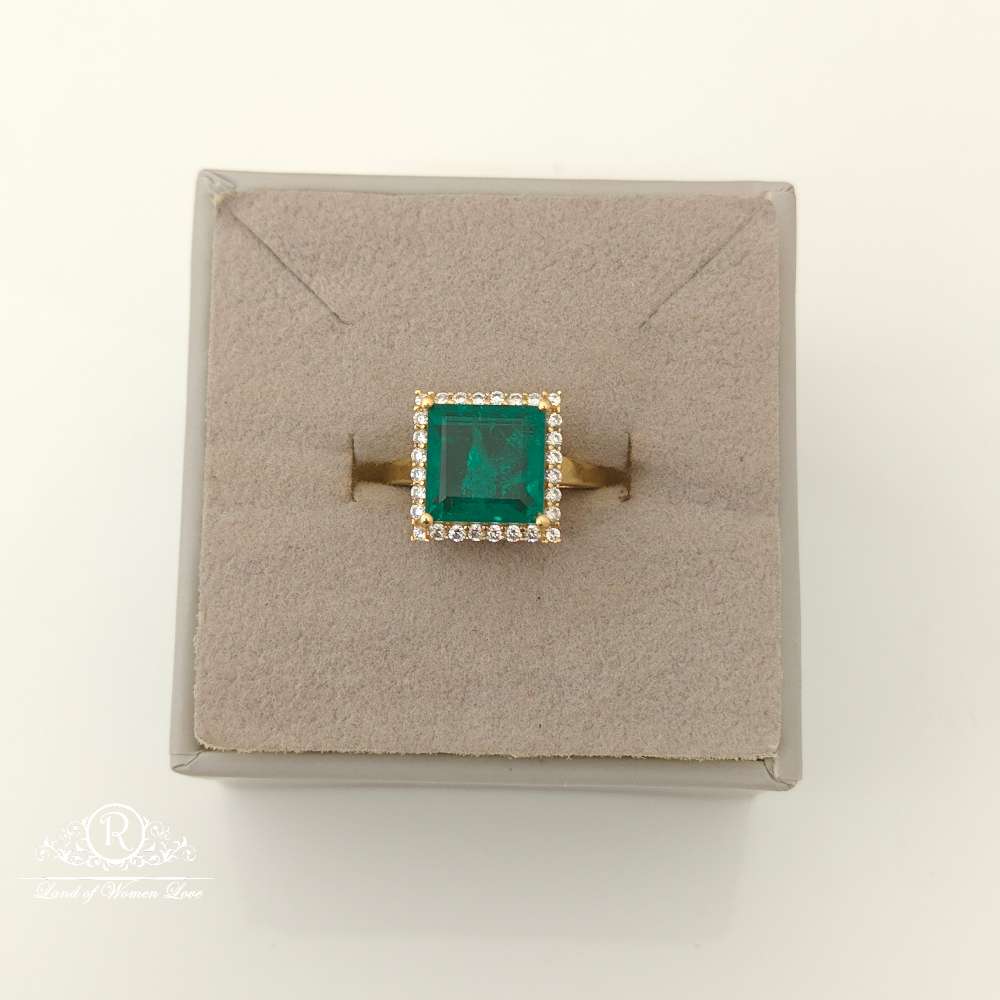 ring silver green stone design finger ring-rcmj169 92.5 silver ramala jewelry / ramala collections