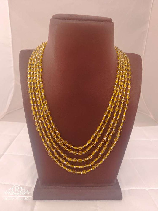 natural amber ovel nugget shape 5 line beads mala-rcmb09 92.5 silver ramala jewelry / ramala collections