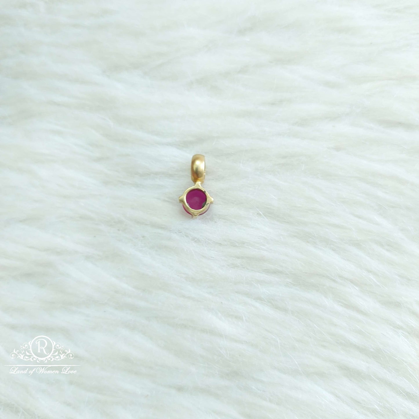 Silver Small Kempu Stone Locket-SA571