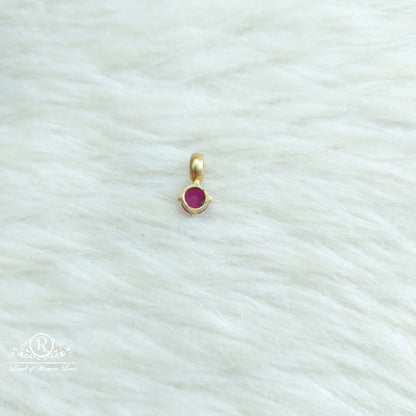 Silver Small Kempu Stone Locket-SA571