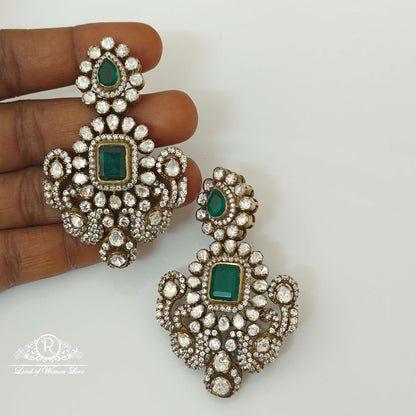 Silver Moissanite Design Earrings-RCM782