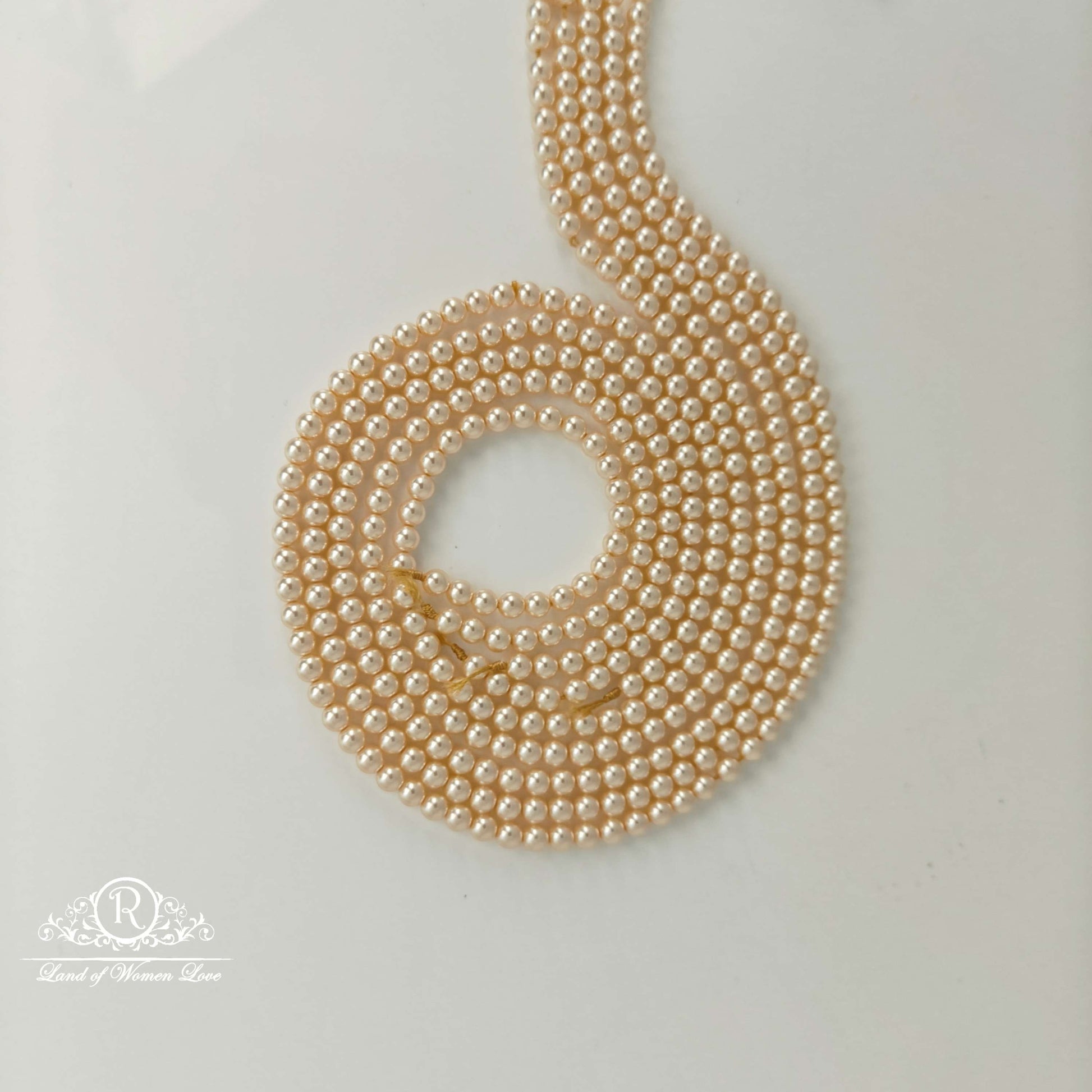 rio lite gold colour 4mm pearls-rcmj216 92.5 silver ramala jewelry / ramala collections