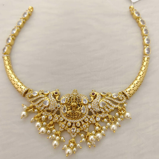 necklace silver with gold coating rcm271 pearl 92.5 silver ramala jewelry / ramala collections