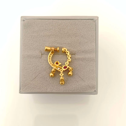 Silver Peacock Model Nose pin Designs-RCM744