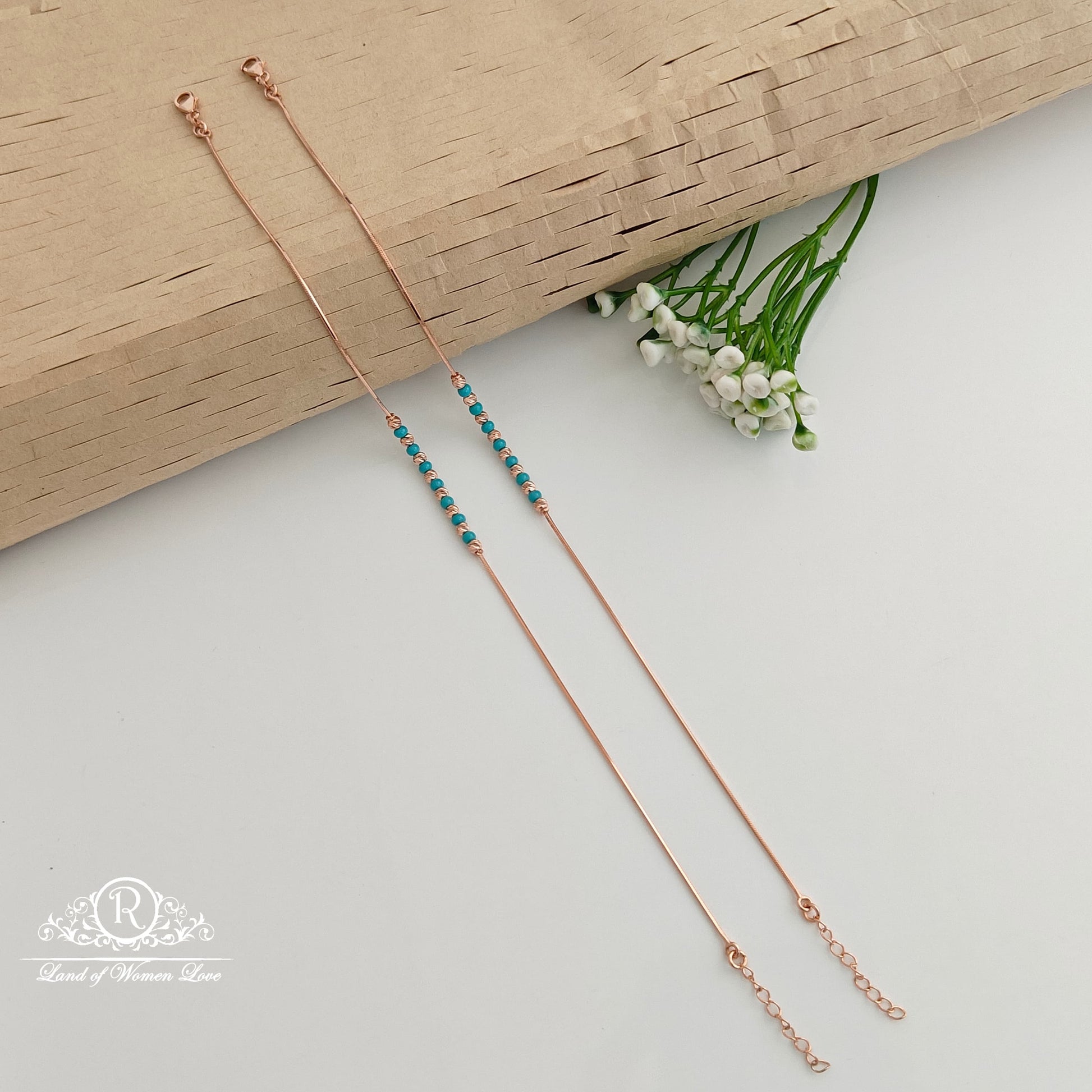 silver rose gold polish anklets-rcrb20 92.5 silver ramala jewelry / ramala collections