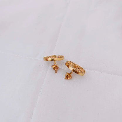 Silver base gold polish Earrings -RCM544