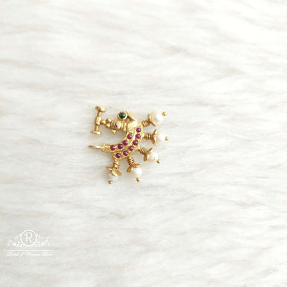 Silver Kempu Stones Nose Pins-SA490