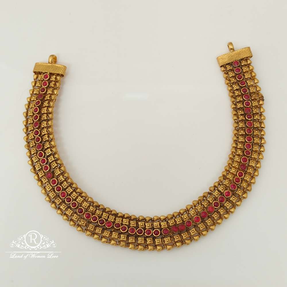 necklace silver kempu stones necklace-rccp13 92.5 silver ramala jewelry / ramala collections