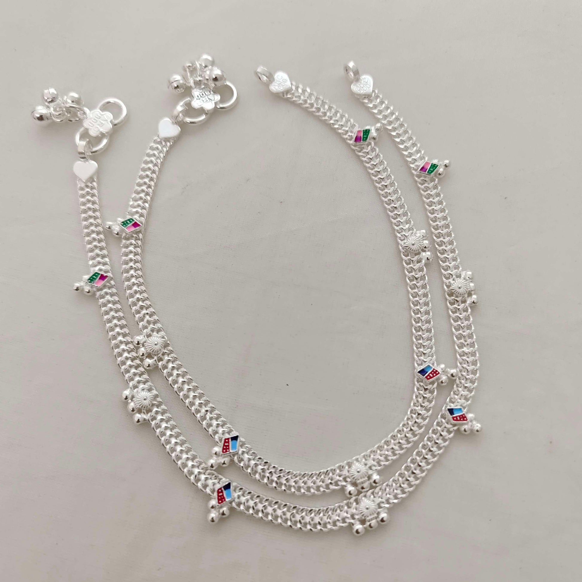 silver anklets -rcbe19 92.5 silver ramala jewelry / ramala collections