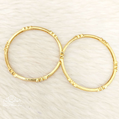 Silver White Stones Bangles-C157