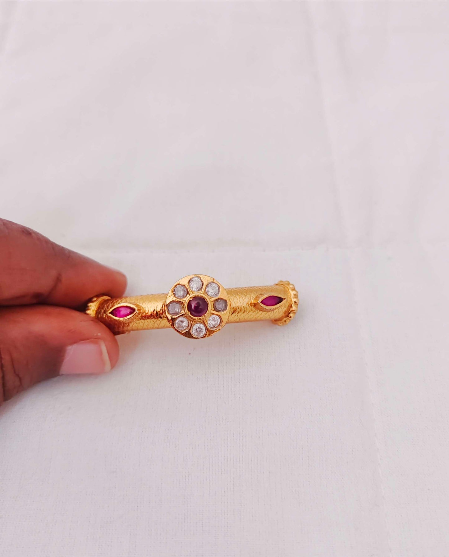 bangle silver cz- gold polish bangles top design -rcjr317 cz 92.5 silver ramala jewelry / ramala collections