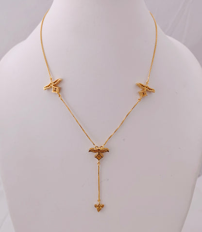 Silver CZ-gold polish chain design -RCD159