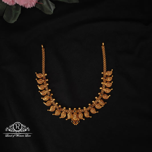 necklace 92.5 silver simple and cute necklace with lakshmi devi and mango design -rcz87 92.5 silver ramala jewelry / ramala collections