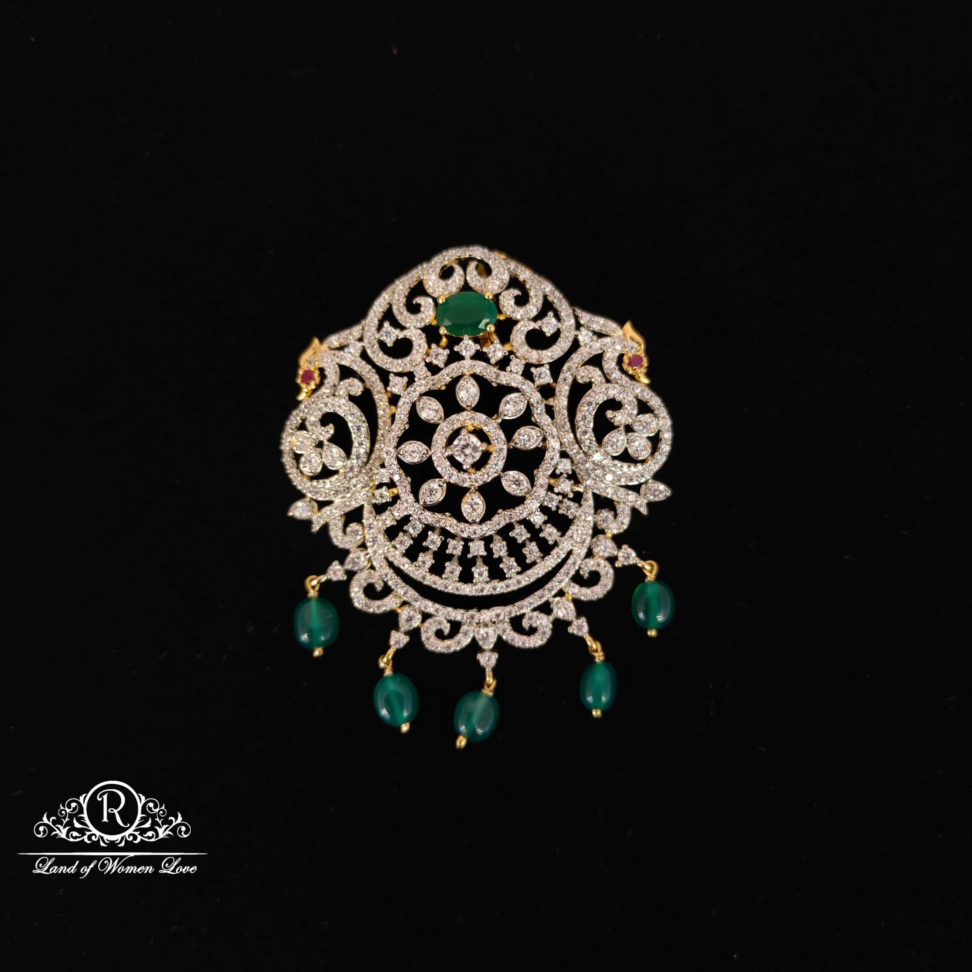 pendant peacock design diamond finishing silver-rc94-90m02 92.5 silver ramala jewelry / ramala collections