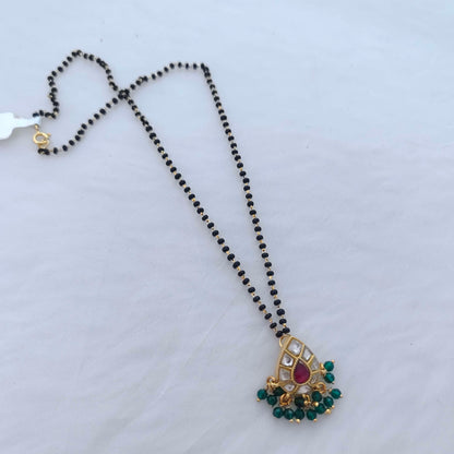 Silver kundan locket -RCH357