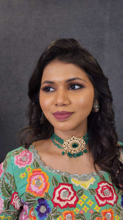 Silver Real Beads Moissanite Chocker-S768