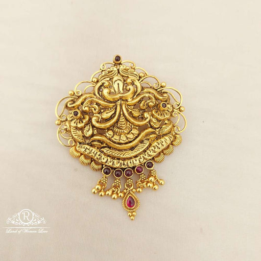 silver kempu stones locket-v046 92.5 silver ramala jewelry / ramala collections