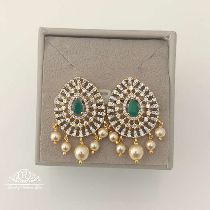 earrings silver diamond replica design cz-stones earrings-rccp89 cz 92.5 silver ramala jewelry / ramala collections