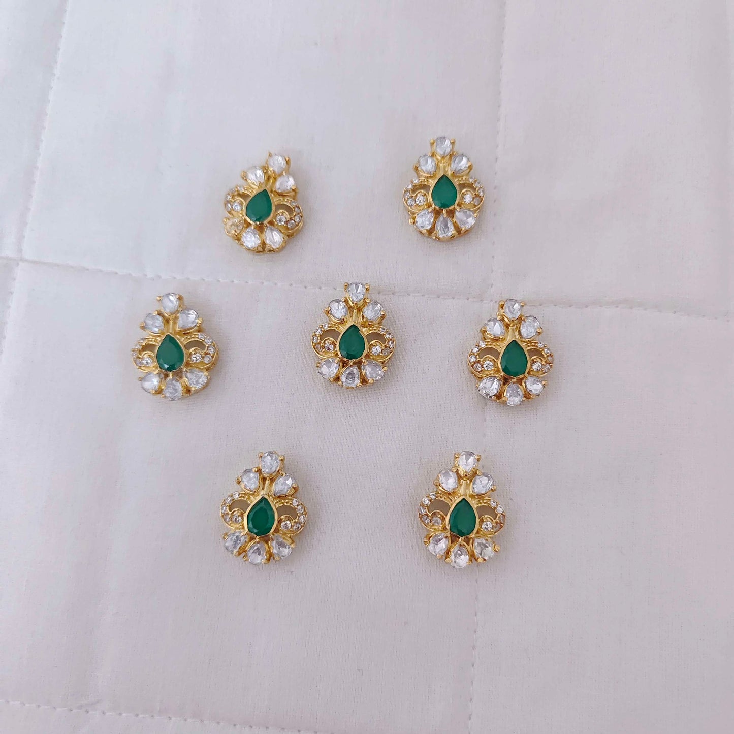 Silver base CZ-gold polish side locket design -RCD235