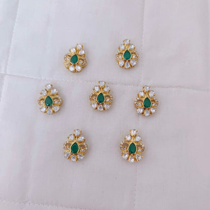 Silver base CZ-gold polish side locket design -RCD235