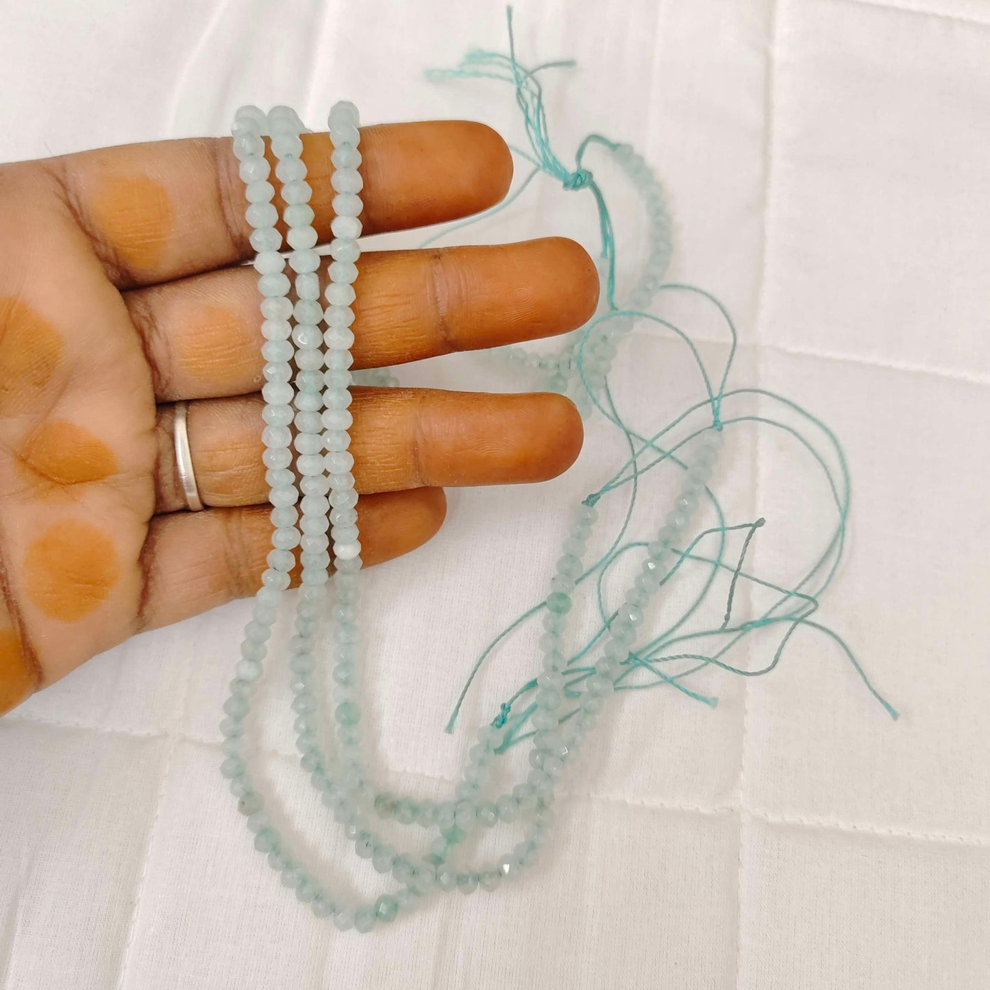 Semiprecious Light Green Colour Beads-RCMB46