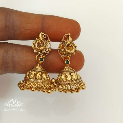 earrings silver peacock design jhumkas-rcjr581-1 92.5 silver ramala jewelry / ramala collections
