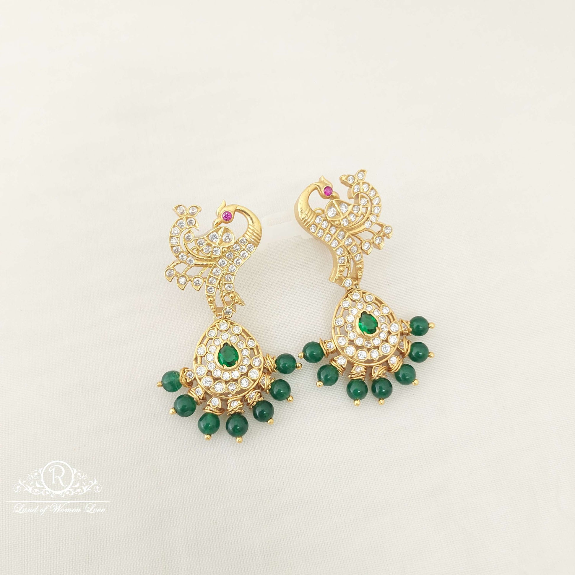 earrings silver peacock earrings-sa455 92.5 silver ramala jewelry / ramala collections