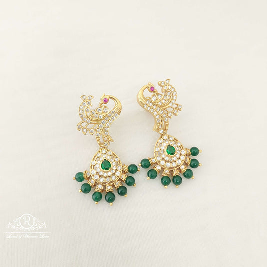 earrings silver peacock earrings-sa455 92.5 silver ramala jewelry / ramala collections