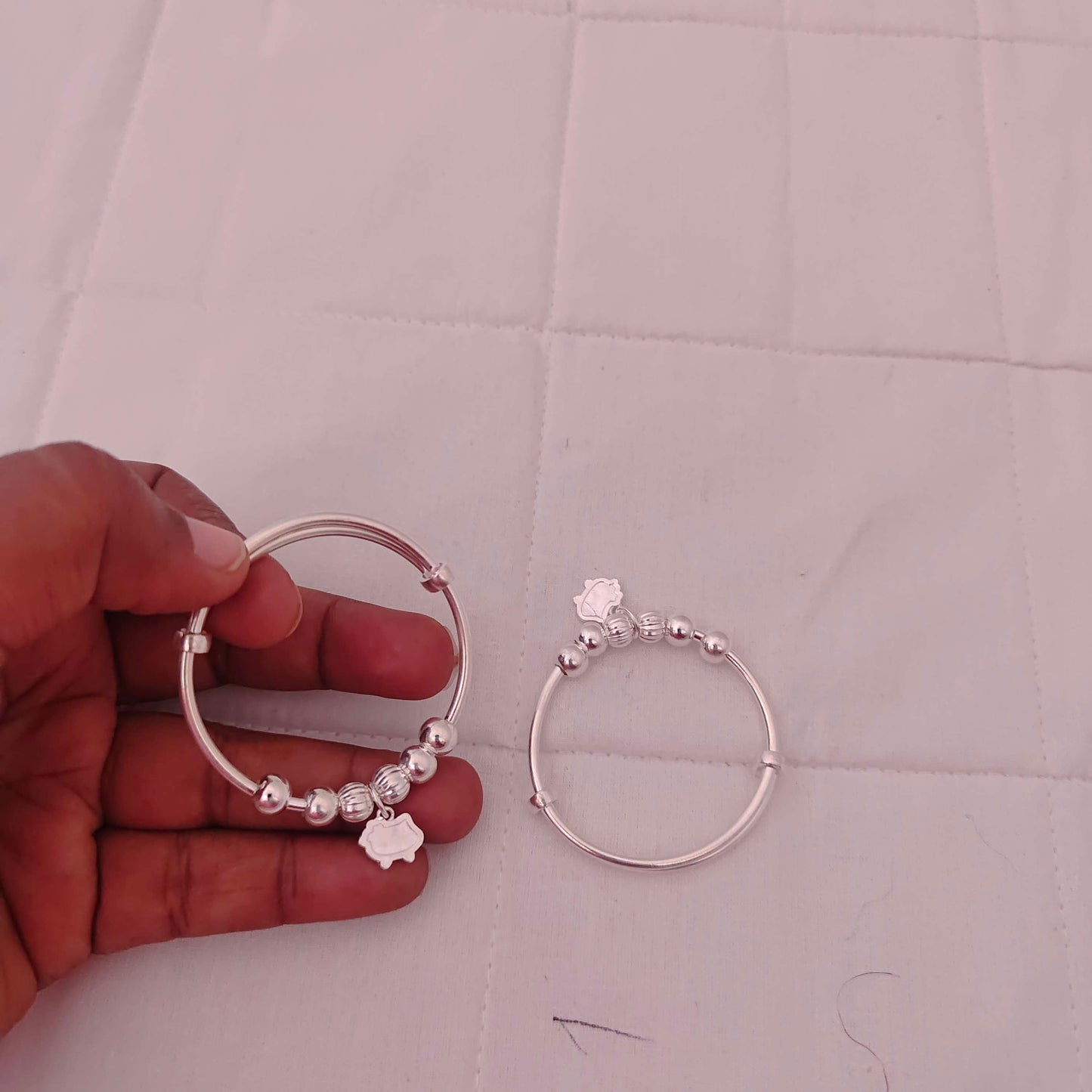 Silver anklets children pattern designs -RCG067