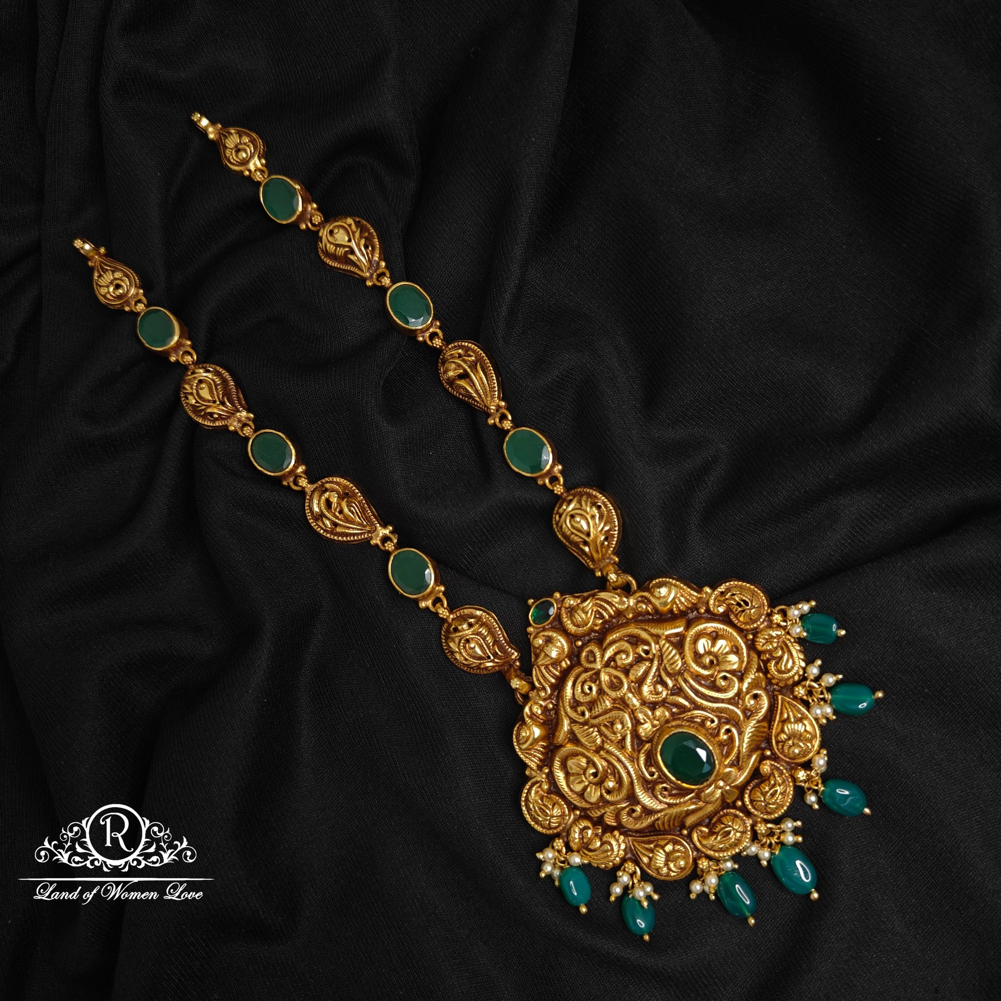 necklace 92.5 silver nakshi beautiful mini haram-rc89-60m08 92.5 silver ramala jewelry / ramala collections